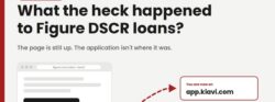 Diagram showing Figure's DSCR loan page with its rate-check button redirecting to the Kiavi application, September 1, 2026.